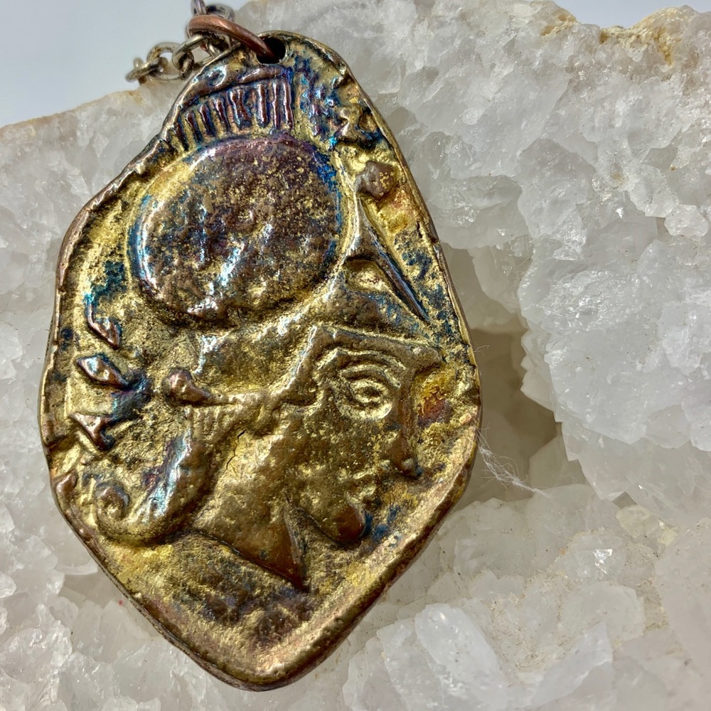 Large Bronze double sided necklace